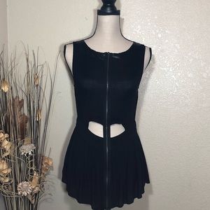 Black Cut Out Peplum Top